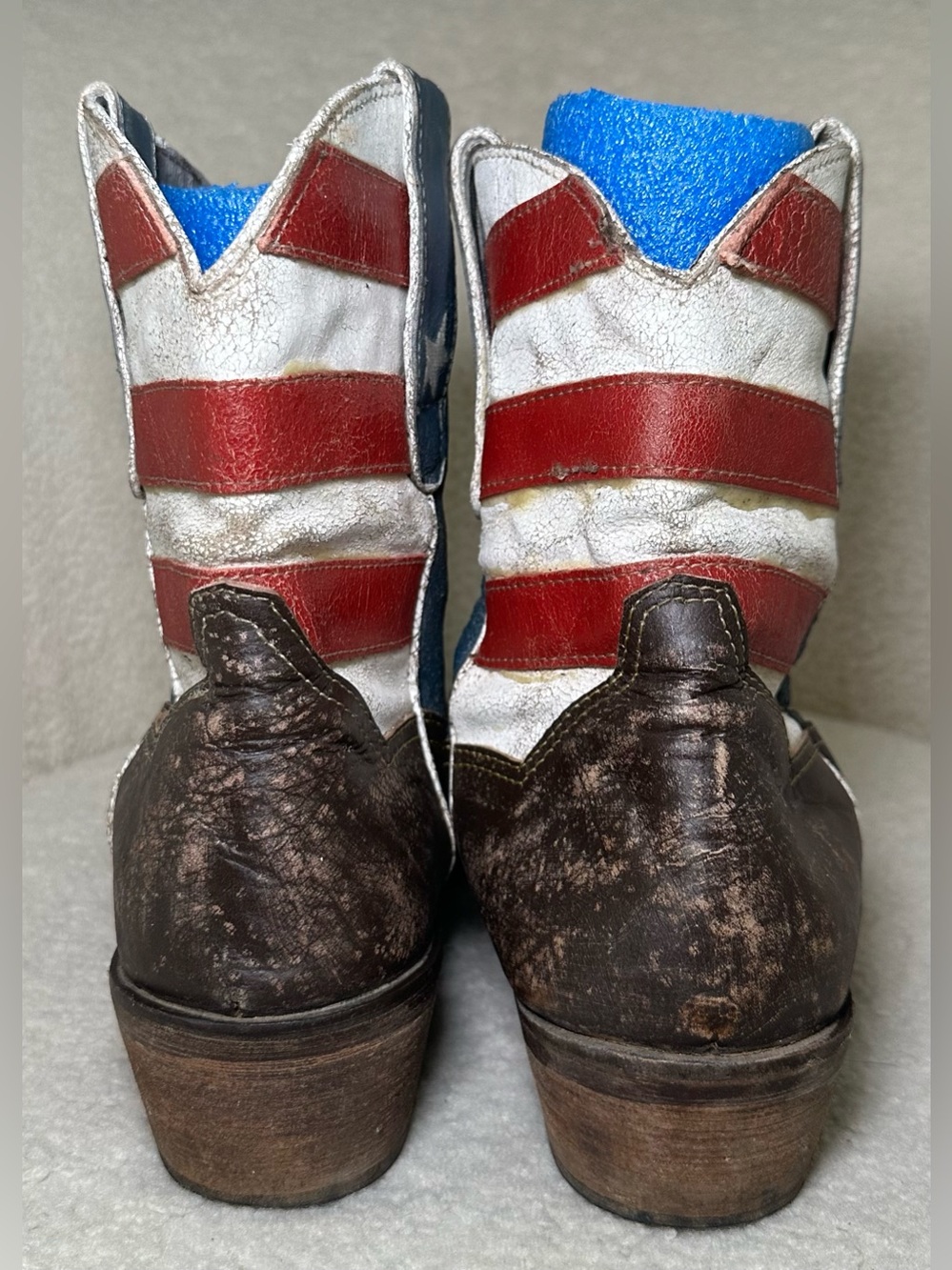 Americana Patriotic Western Boots USA Flag Leather Summer 4th of July Cowboy 8 - Picture 5 of 15